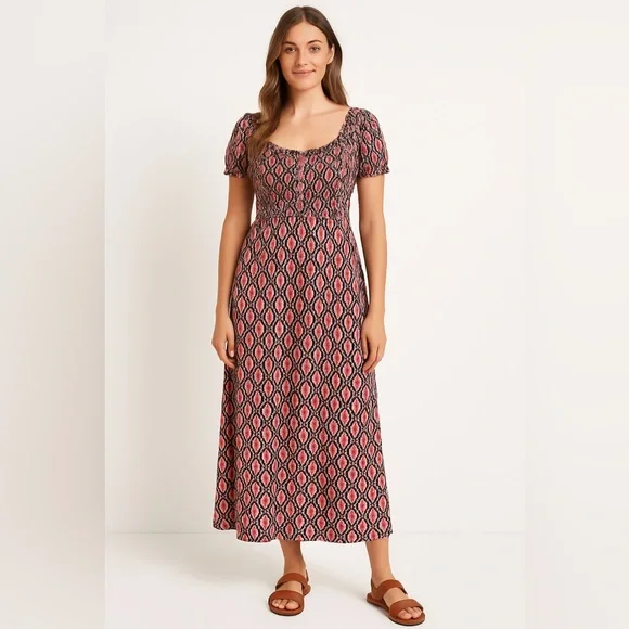 Seven Islands | Dresses | Seven Islands Coral Long Maxi Dress Summer Leaf  Print X | Poshmark